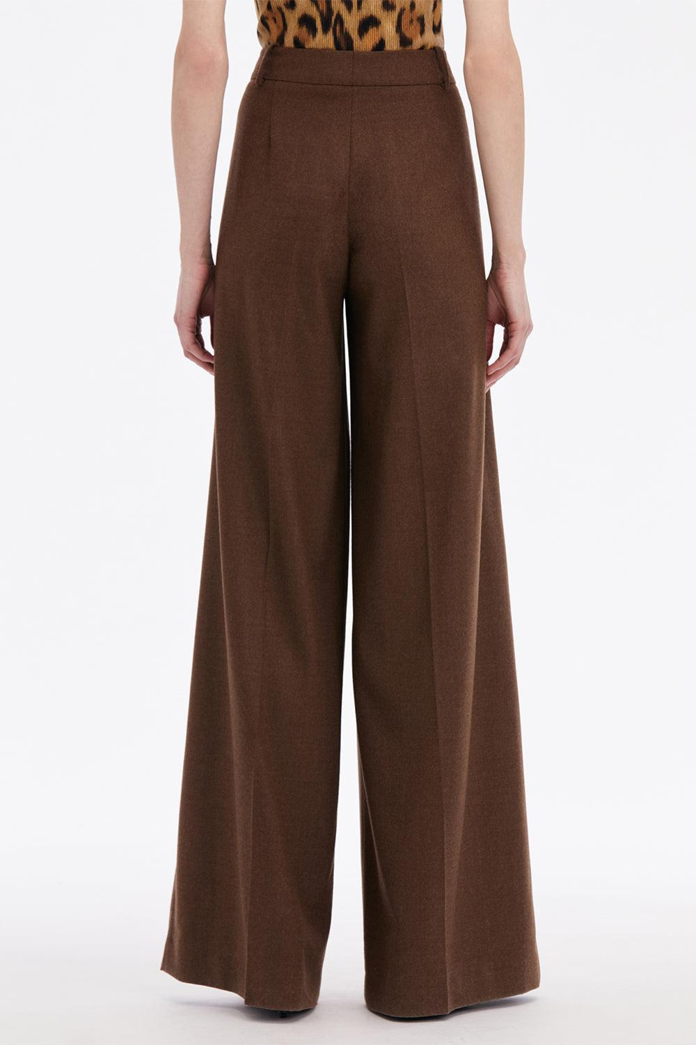 Mixed Pleated Wide-Leg Pants - 5