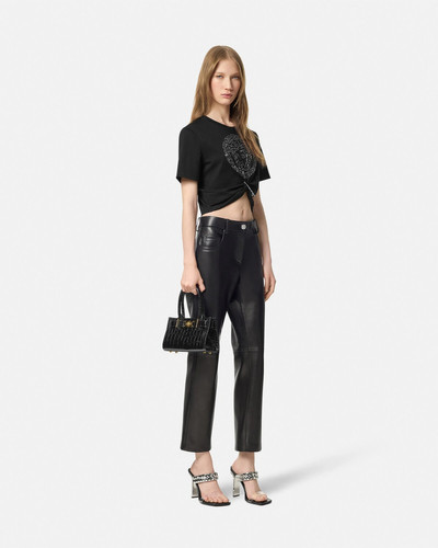 VERSACE Embellished Medusa Safety Pin Crop T-Shirt outlook