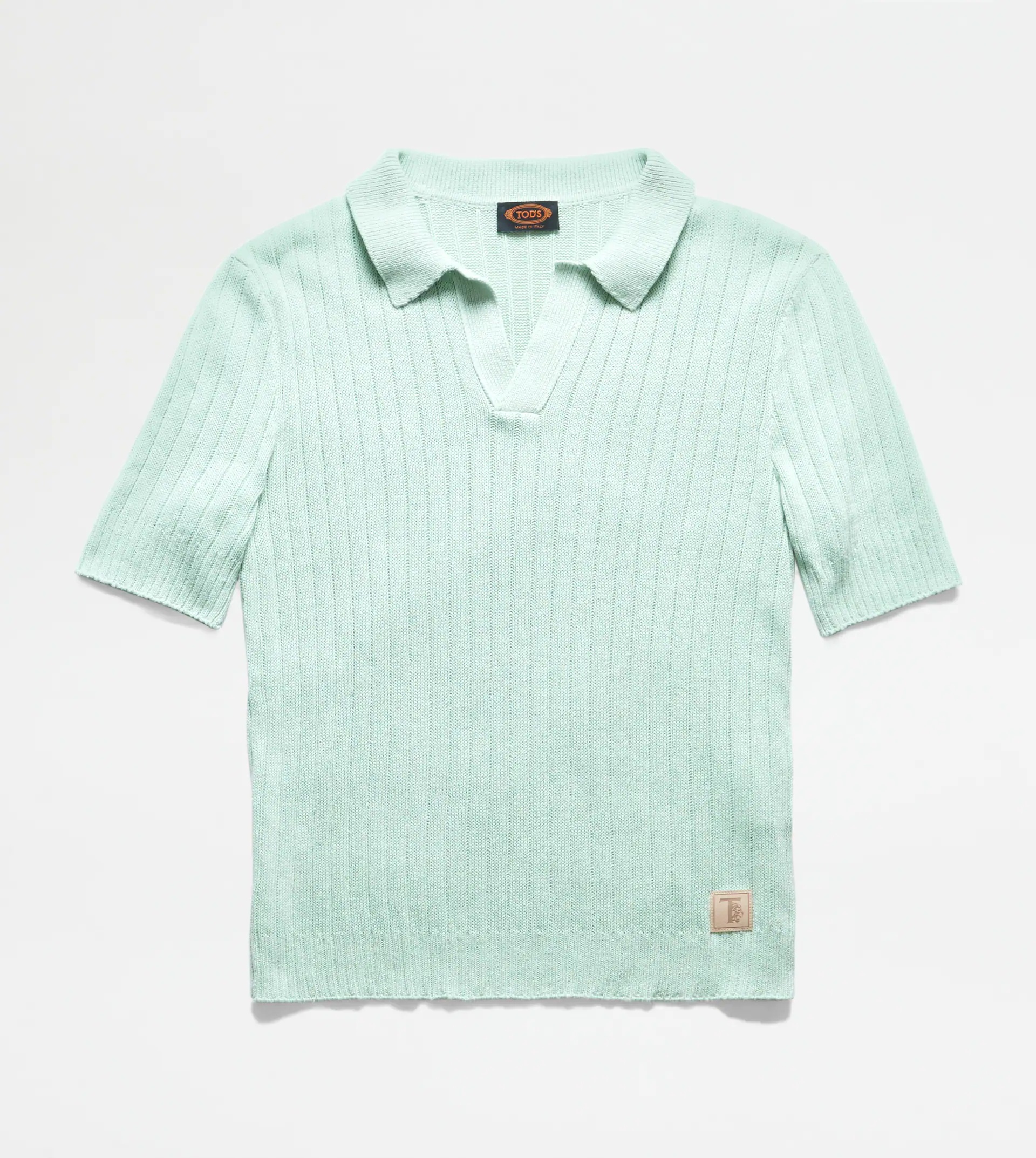 LINEN BLEND POLO SHIRT - GREEN - 1