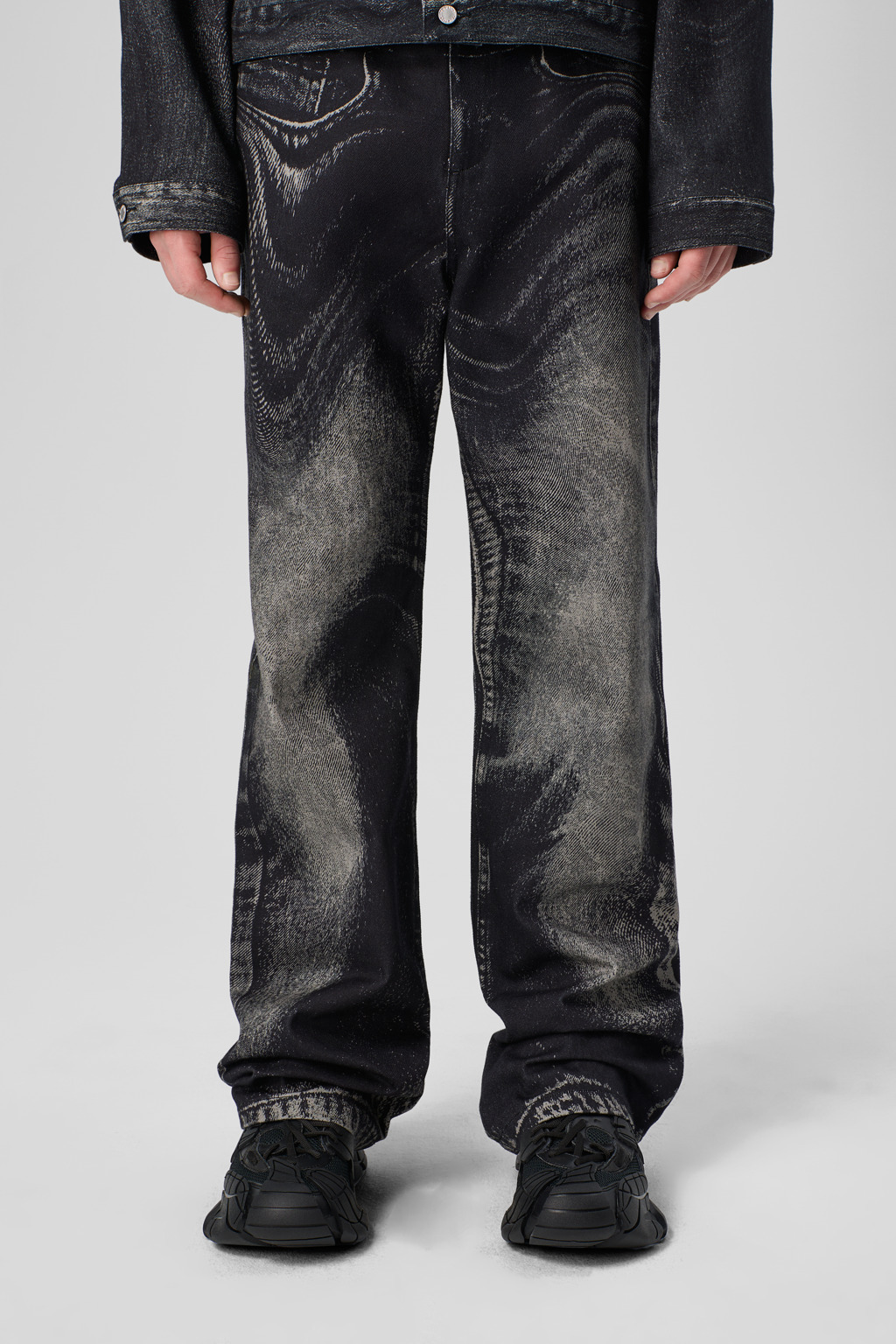 Black-Gray Denim Jeans - 5