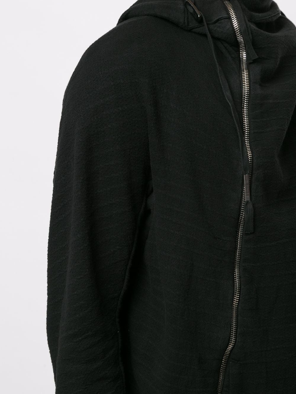 asymmetric zip cotton hoodie - 5