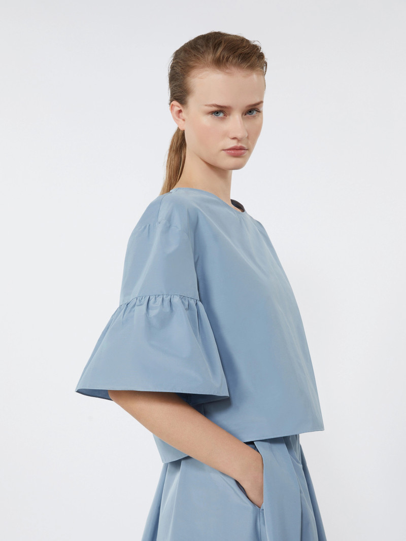 BREAK Cotton taffeta cropped blouse - LIGHT BLUE 5