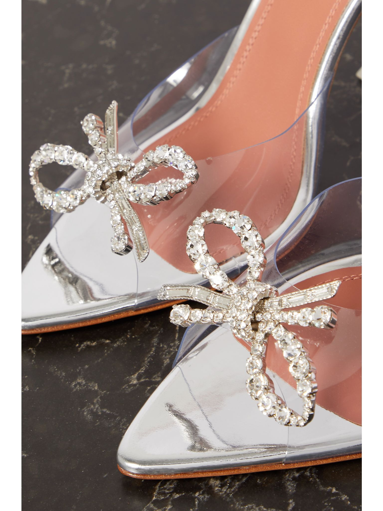 Rosie crystal-embellished PVC mules White - 4