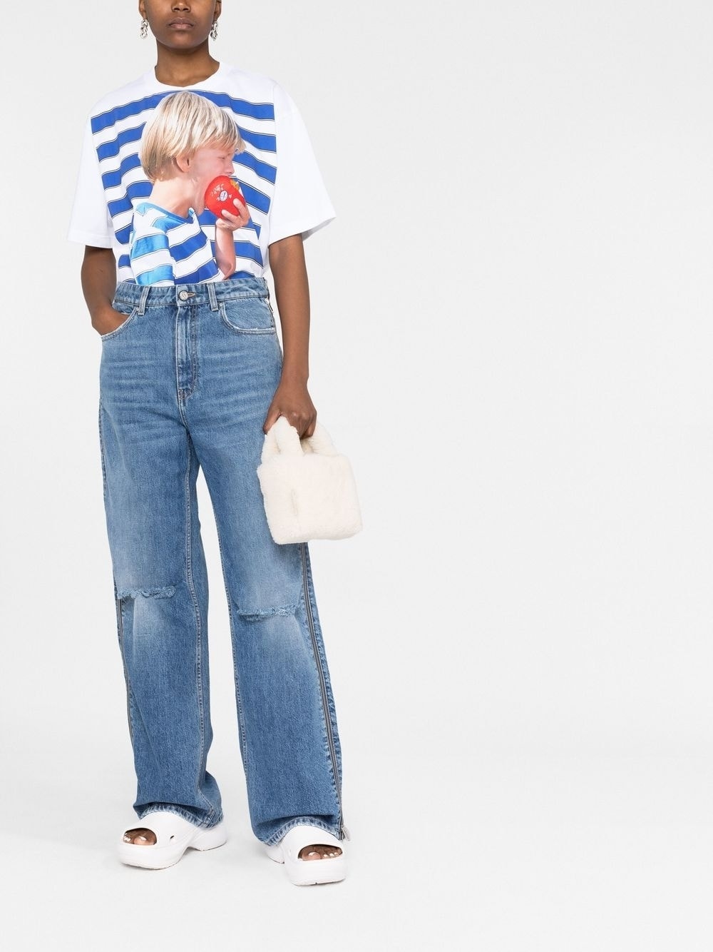 zip-detail straight-leg jeans - 2