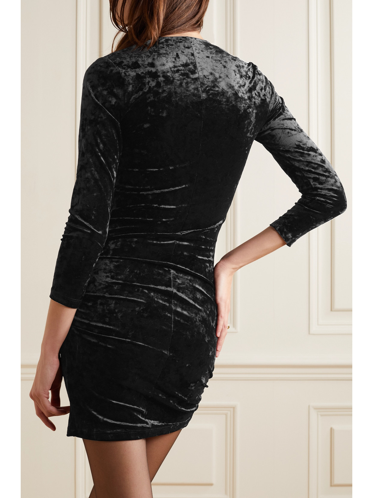 Goji Stretch Crushed-velvet Mini Dress - 3