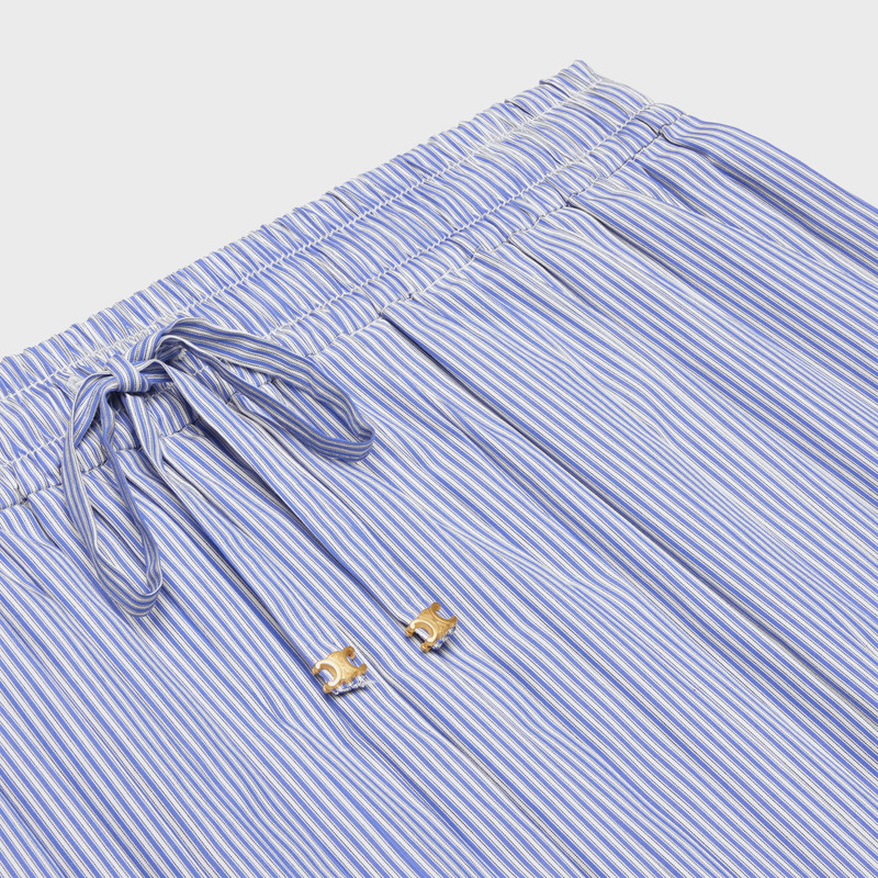 pleated pajama skirt in striped cotton 3