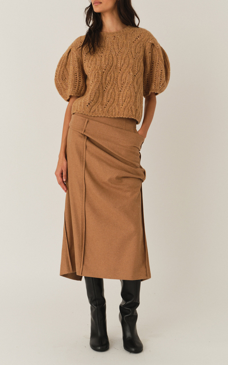 The Garment Valentina Cable-Knit Top khaki outlook