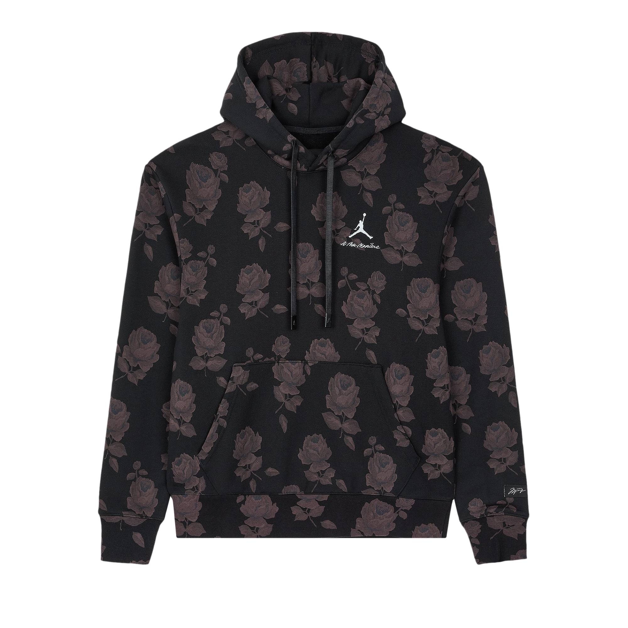 Air Jordan x A Ma Manière All Over Print Fleece Hoodie 'Black/Medium Ash' - 1