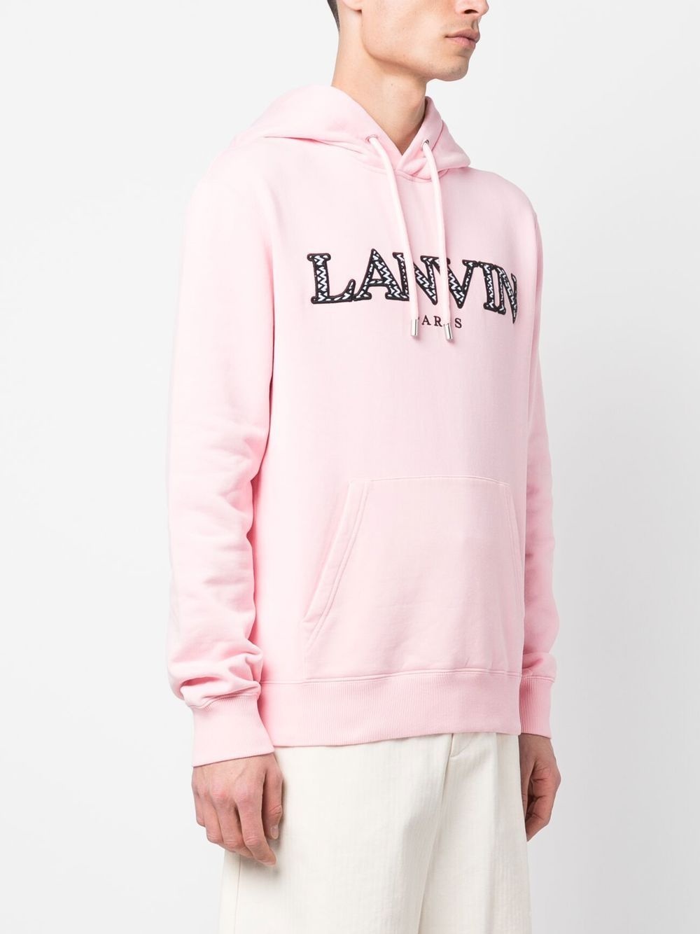 embroidered-logo cotton hoodie - 3