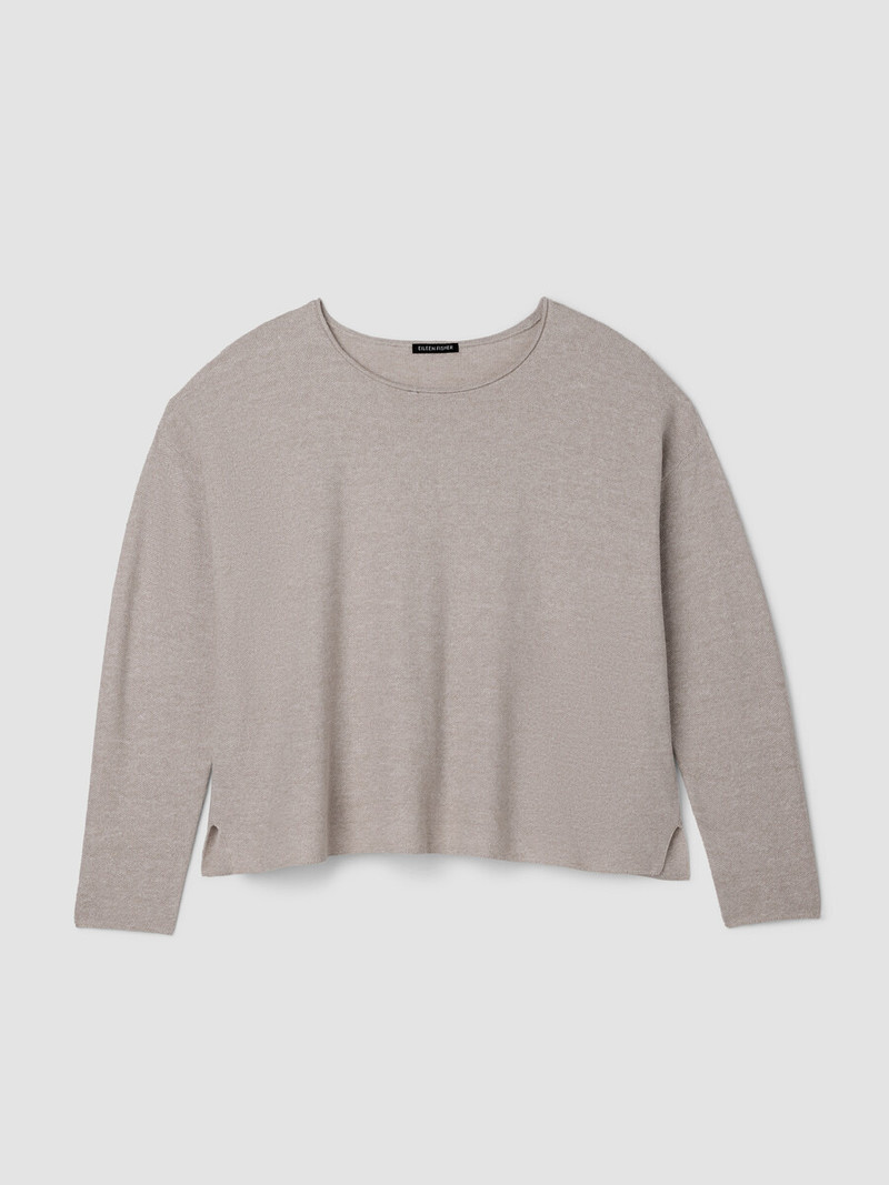 Organic Linen Cotton Jewel Neck Box-Top 1