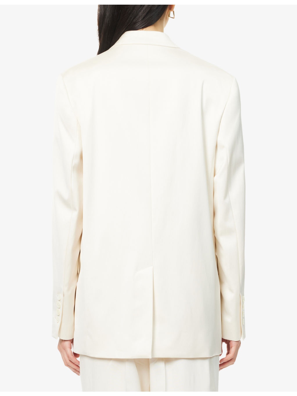 Stitched-Notch-Lapels Single-Breasted Stretch-Woven Blazer - 4