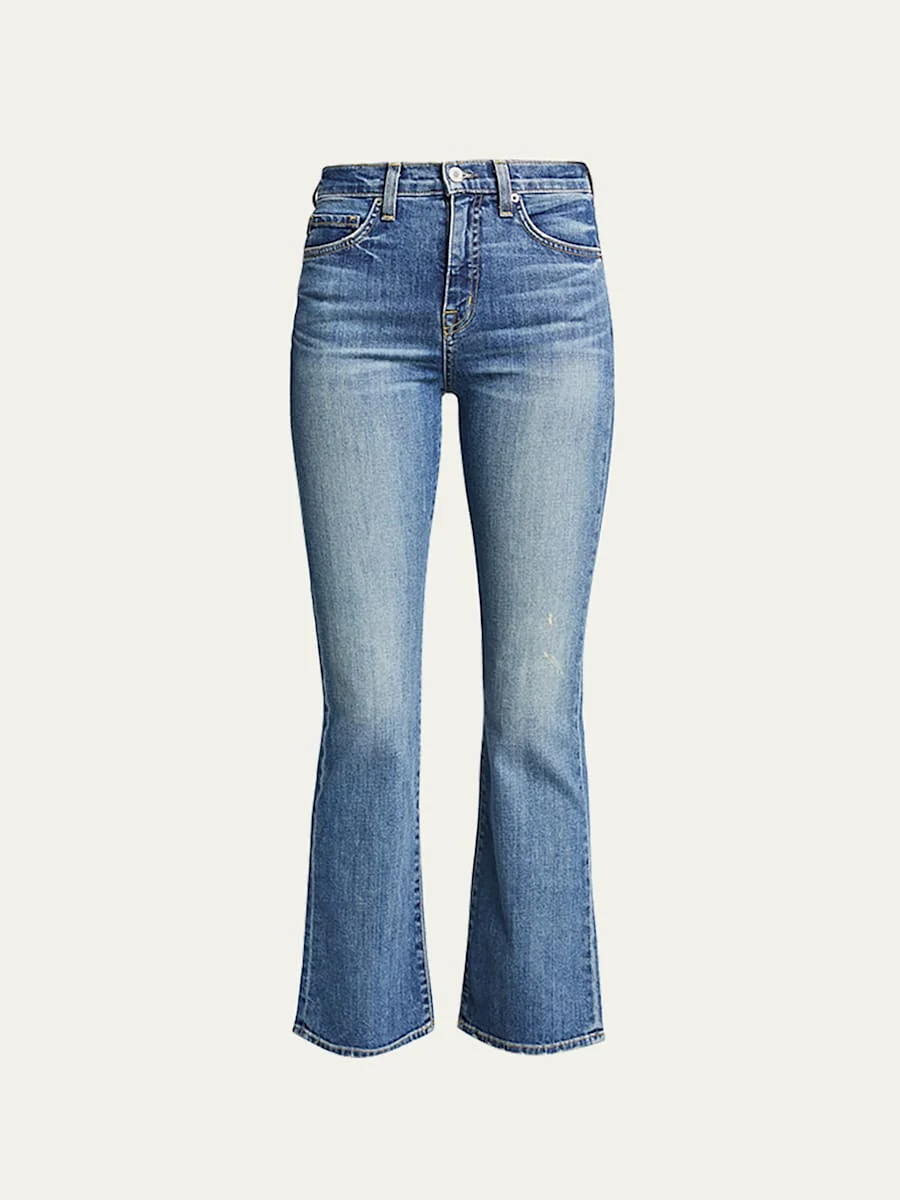 Mid-Rise Bootcut Crop Jeans - 1