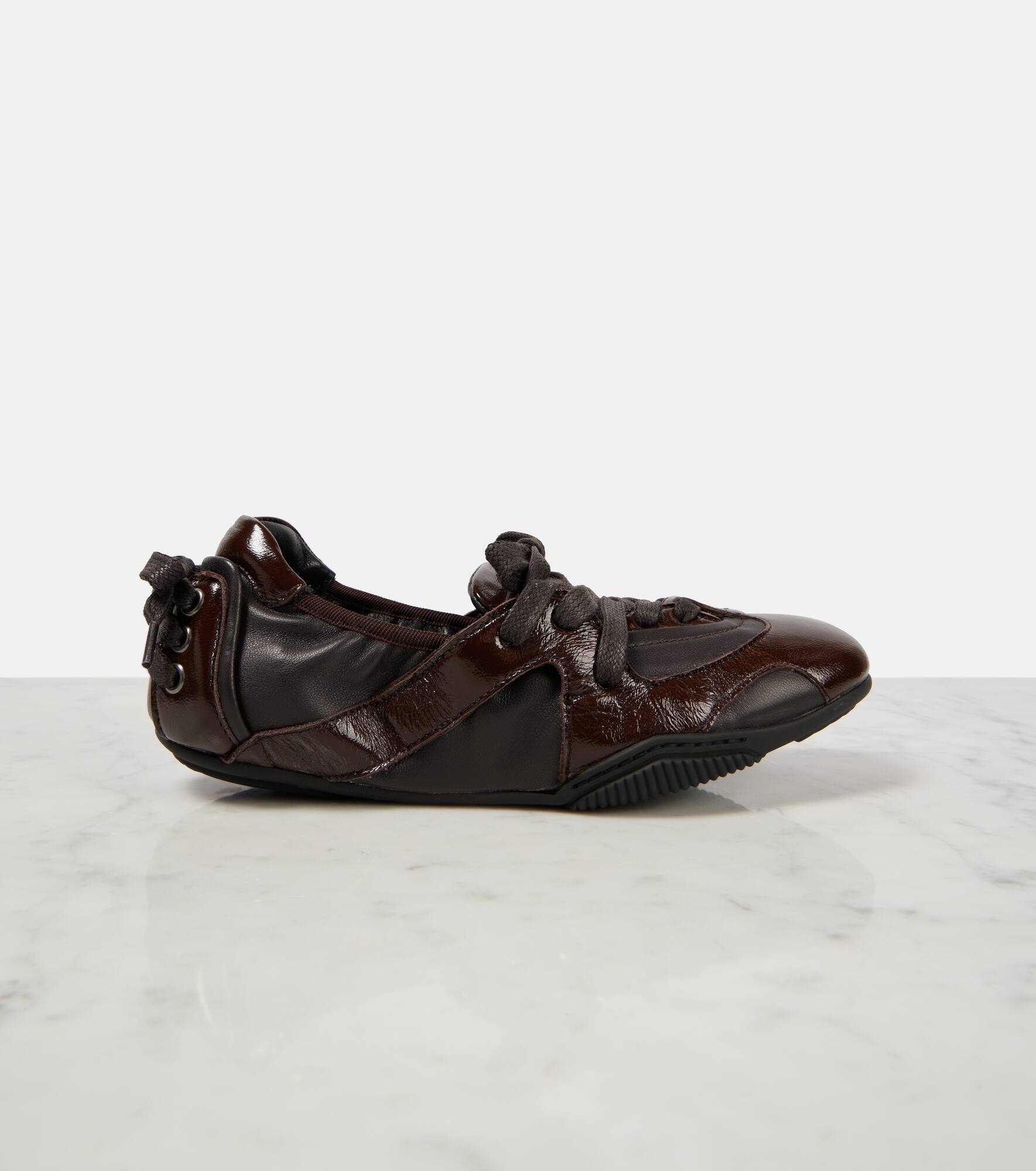 Lace-up leather sneakers - 5