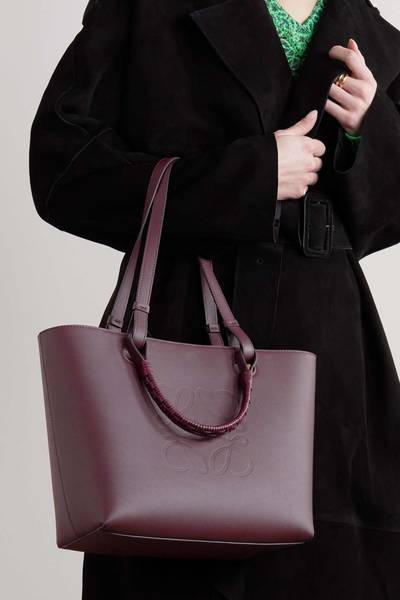 Loewe Anagram small debossed textured-leather tote outlook