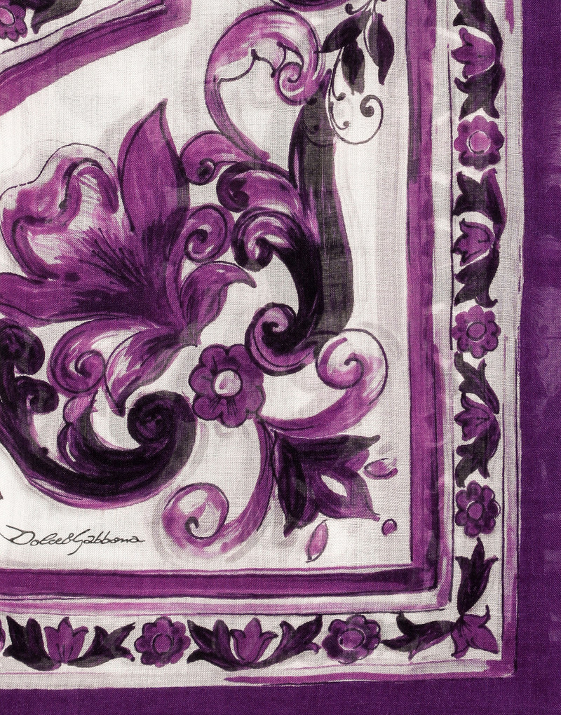 Dolce & Gabbana Majolica-print cashmere and silk stole outlook