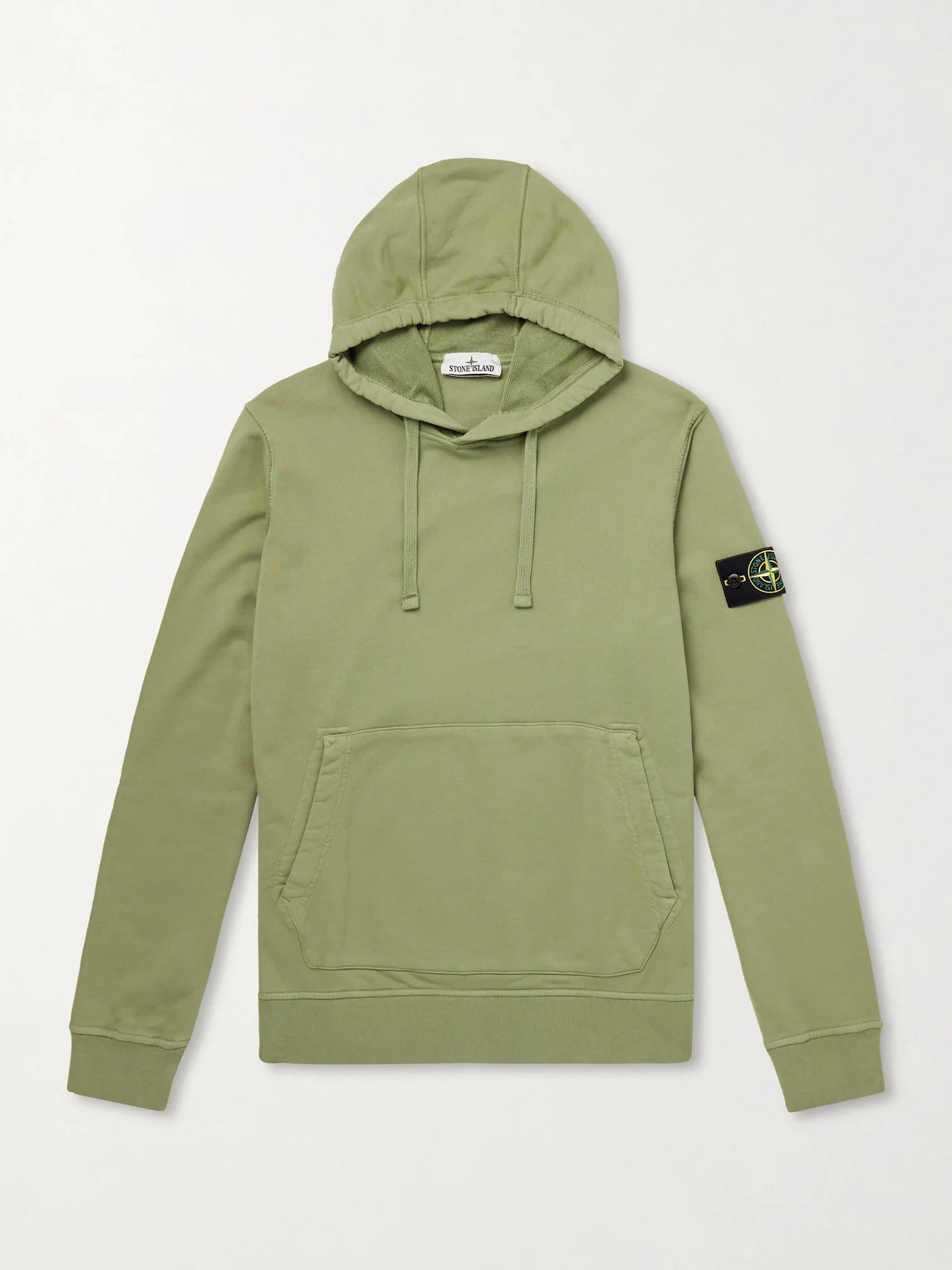 Logo-Appliquéd Garment-Dyed Cotton-Fleece Hoodie - 1