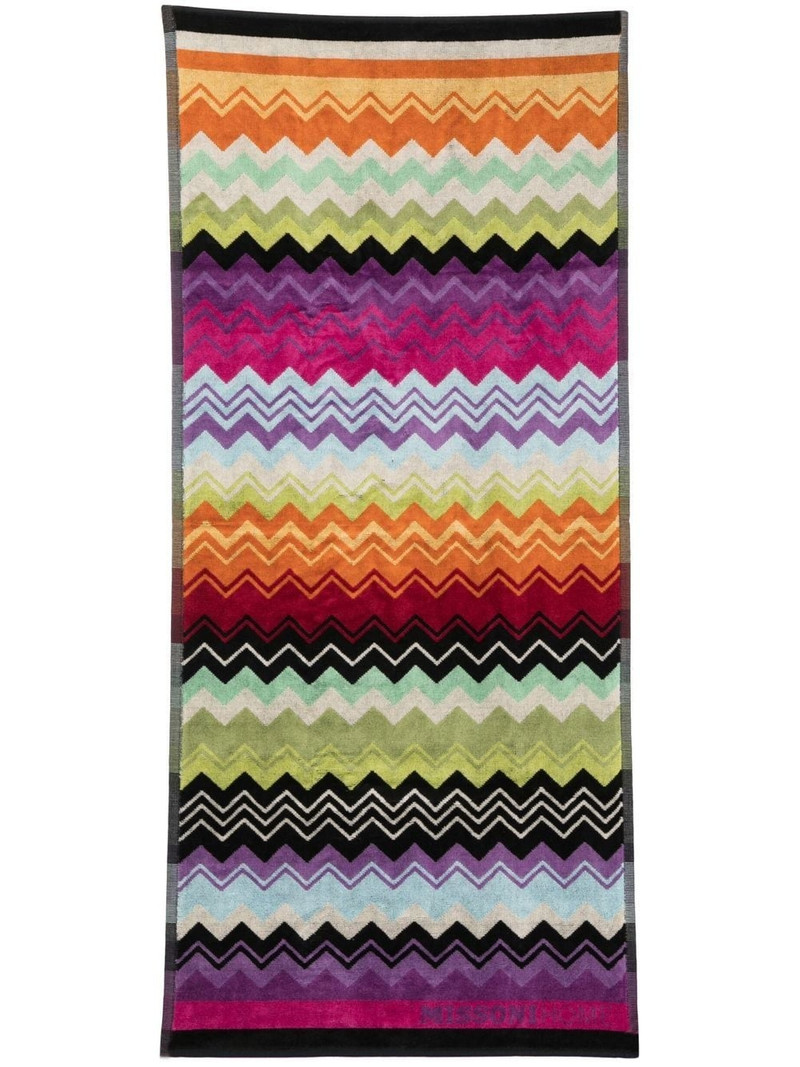 Missoni Giacomo all-over zigzag print towel outlook