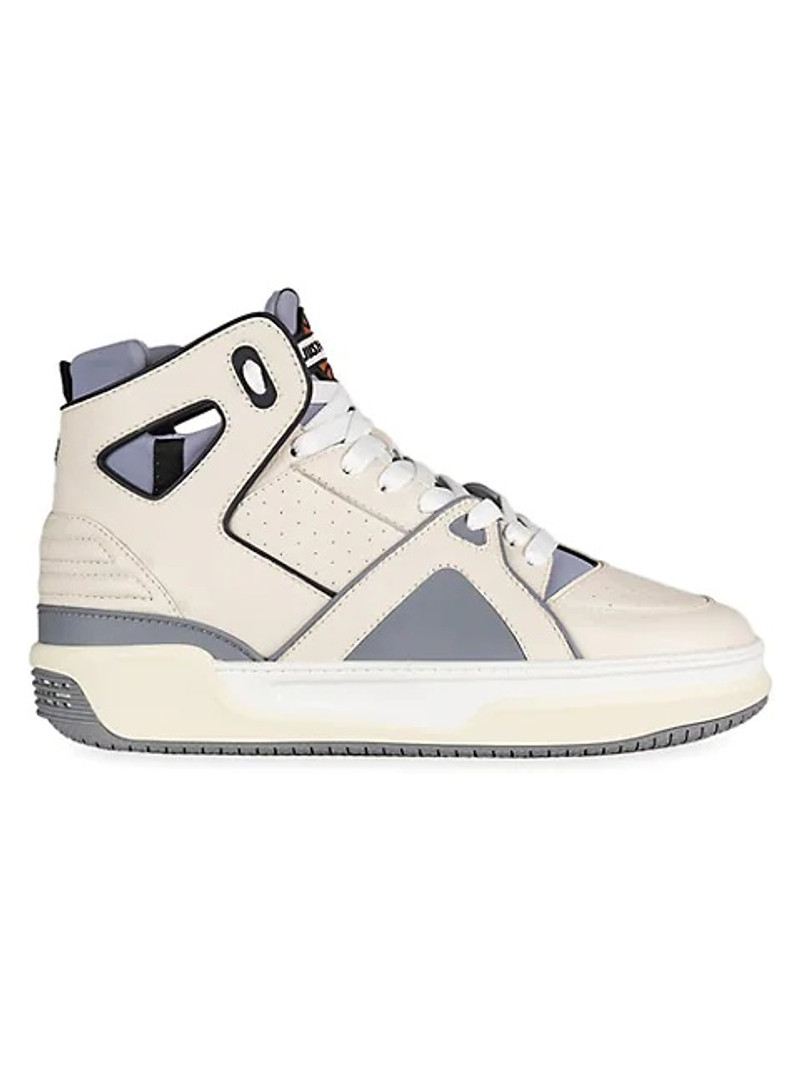 Basketball Courtside Hi Top Sneaker White And Grey 1