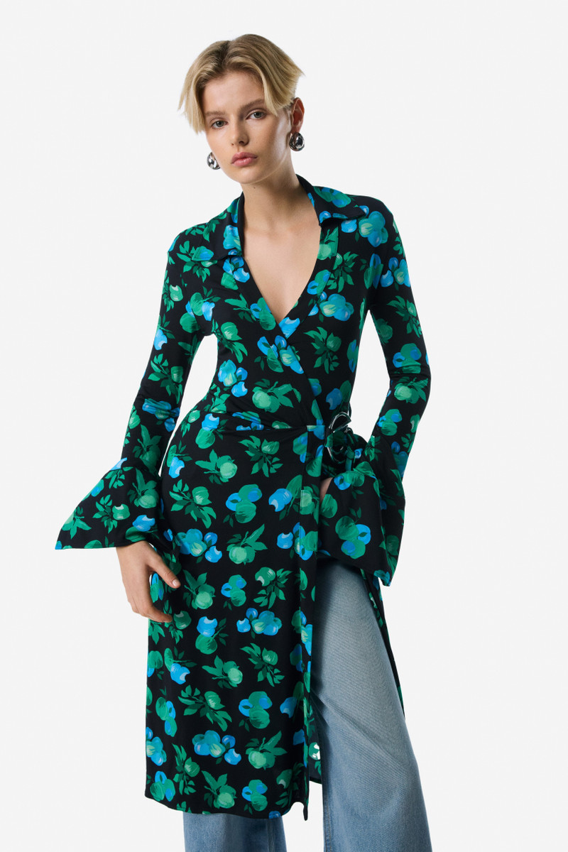 C-Logo Print Wrap Blouse Dress - 1