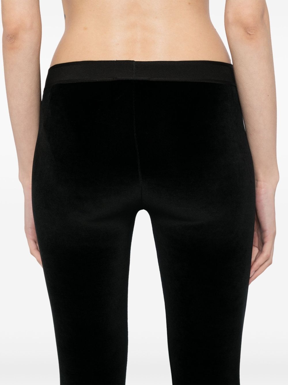 lustrous velour signature leggings - 5
