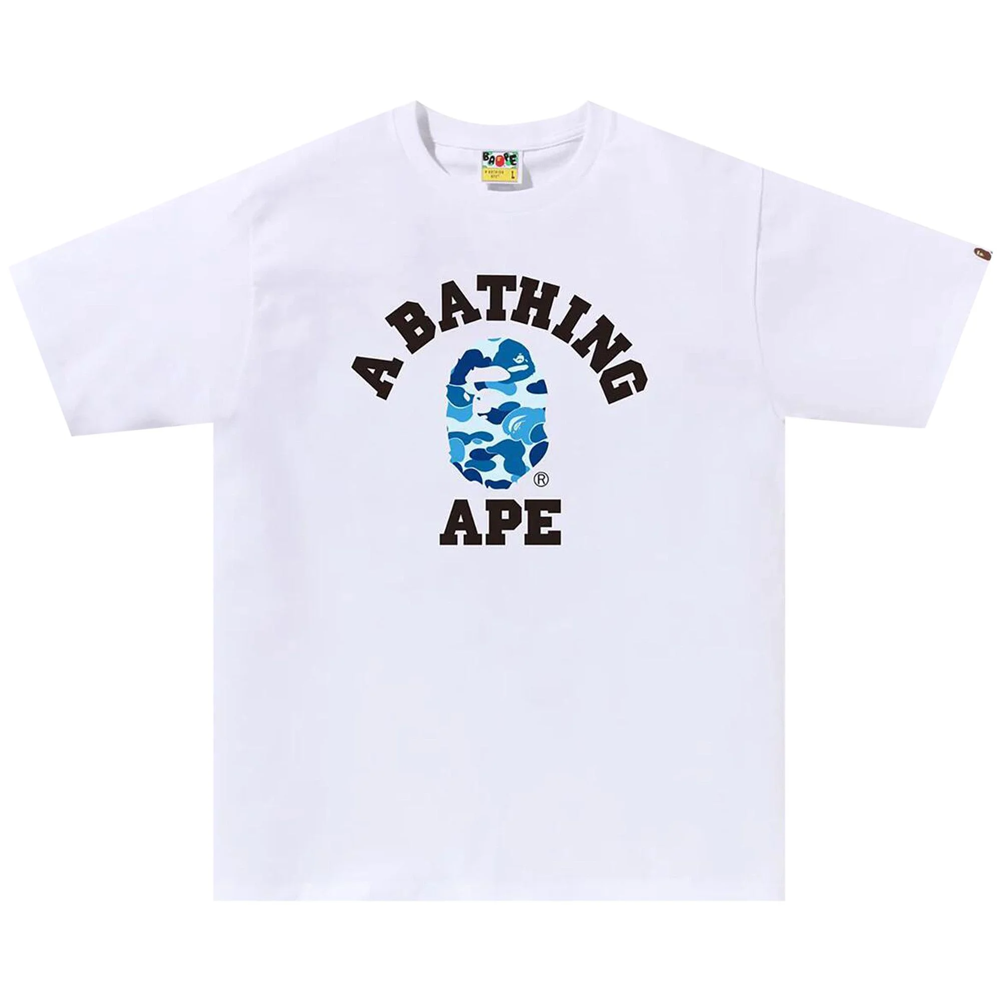 BAPE ABC Camo College Tee 'White/Blue' - 1