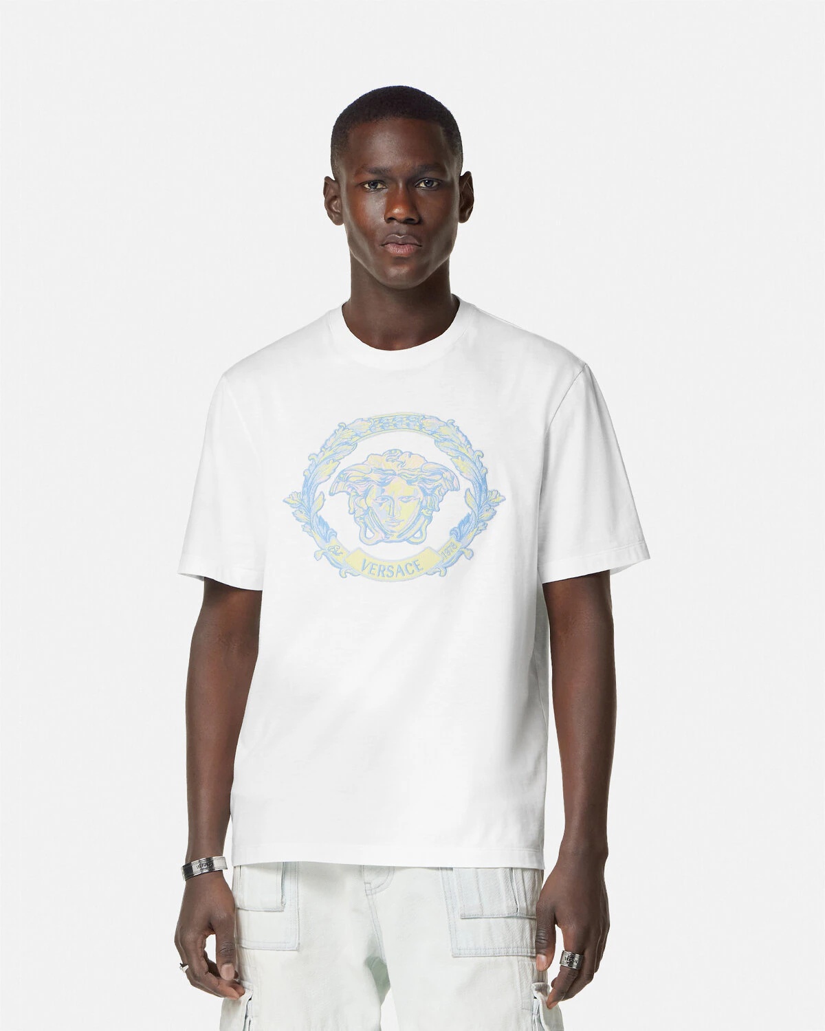 Embroidered Barocco Wave Crest T-Shirt - 4