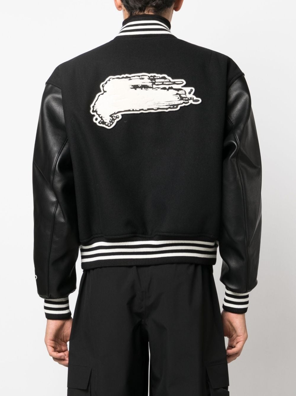 Varsity zipped bomber jacket