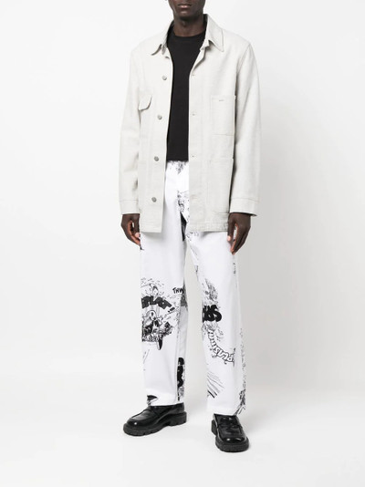 Comme des Garçons SHIRT comic-print cotton trousers outlook