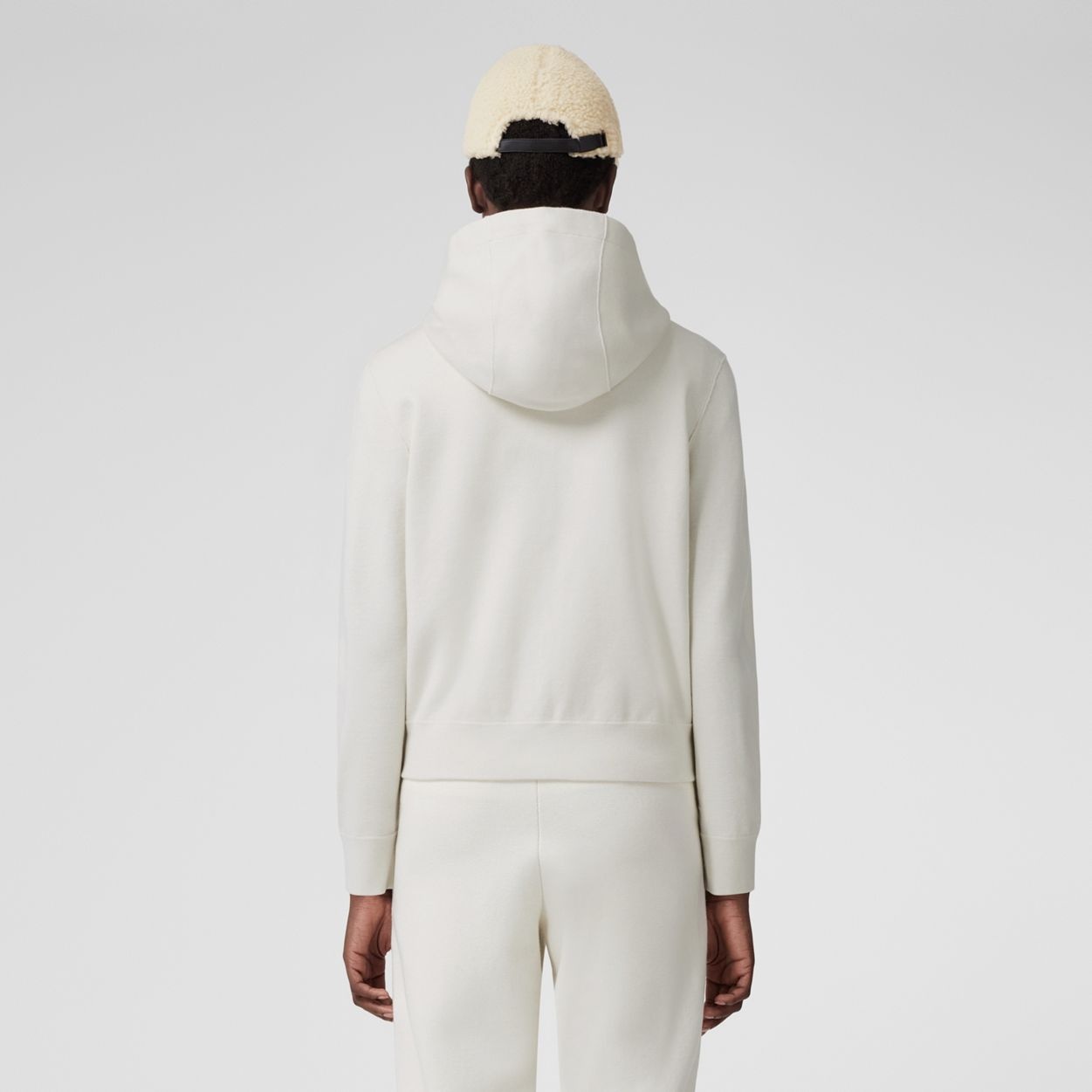 Monogram Motif Cashmere Cotton Blend Hooded Top - 4