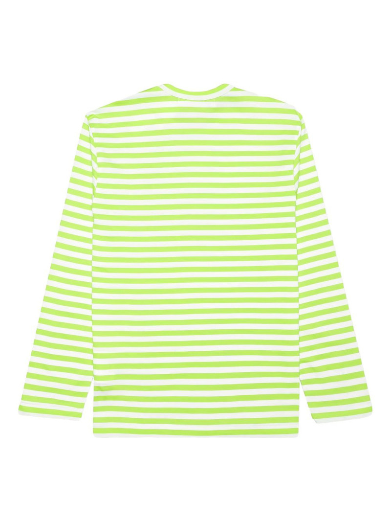 Comme des Garçons PLAY striped heart-logo long-sleeve T-shirt outlook