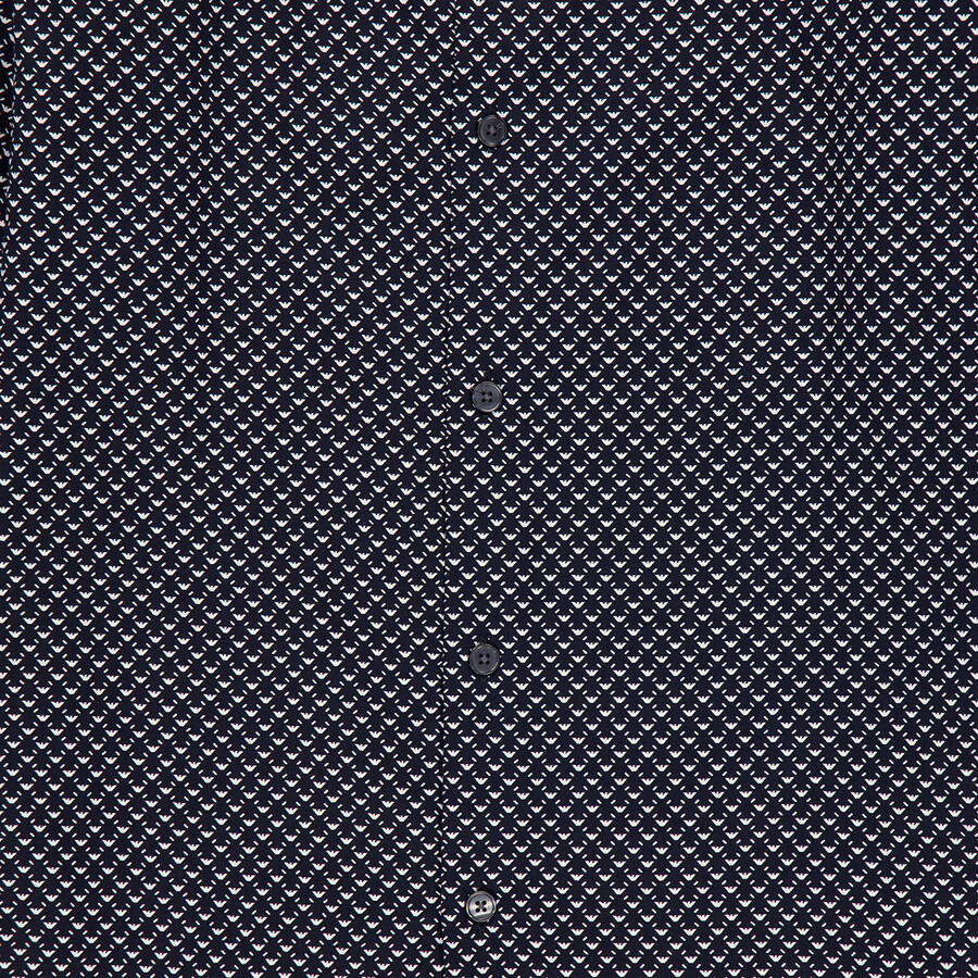 Emporio Armani All-Over Logo Print Cotton Shirt - 2