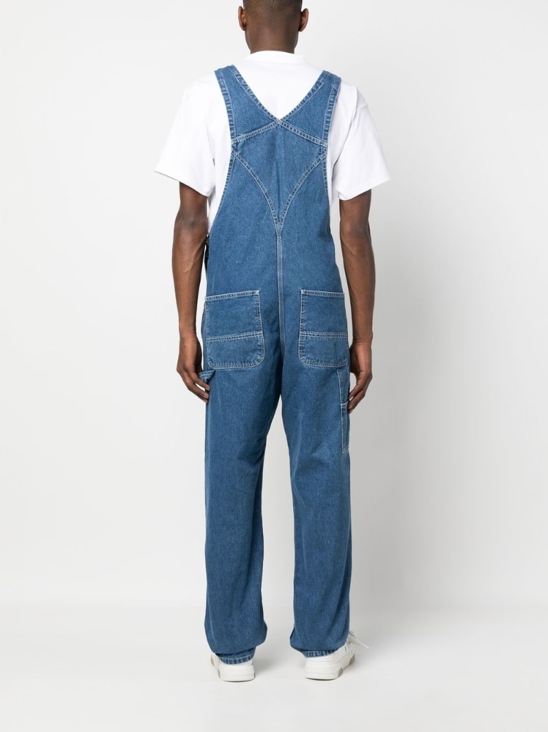 logo-patch straight-leg dungarees - 4