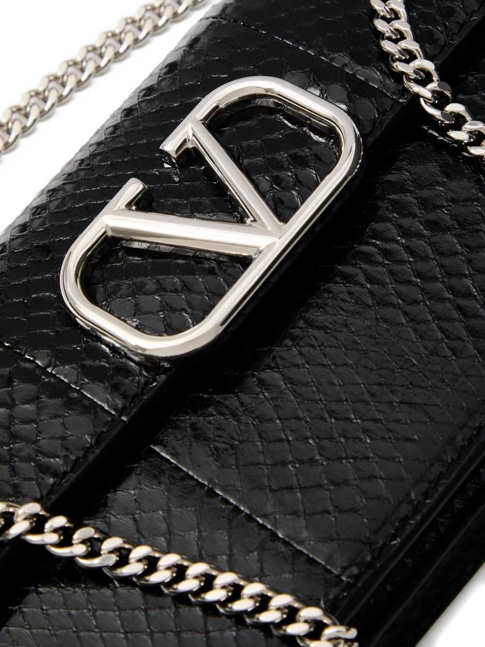 VLogo Signature leather chain wallet - 7