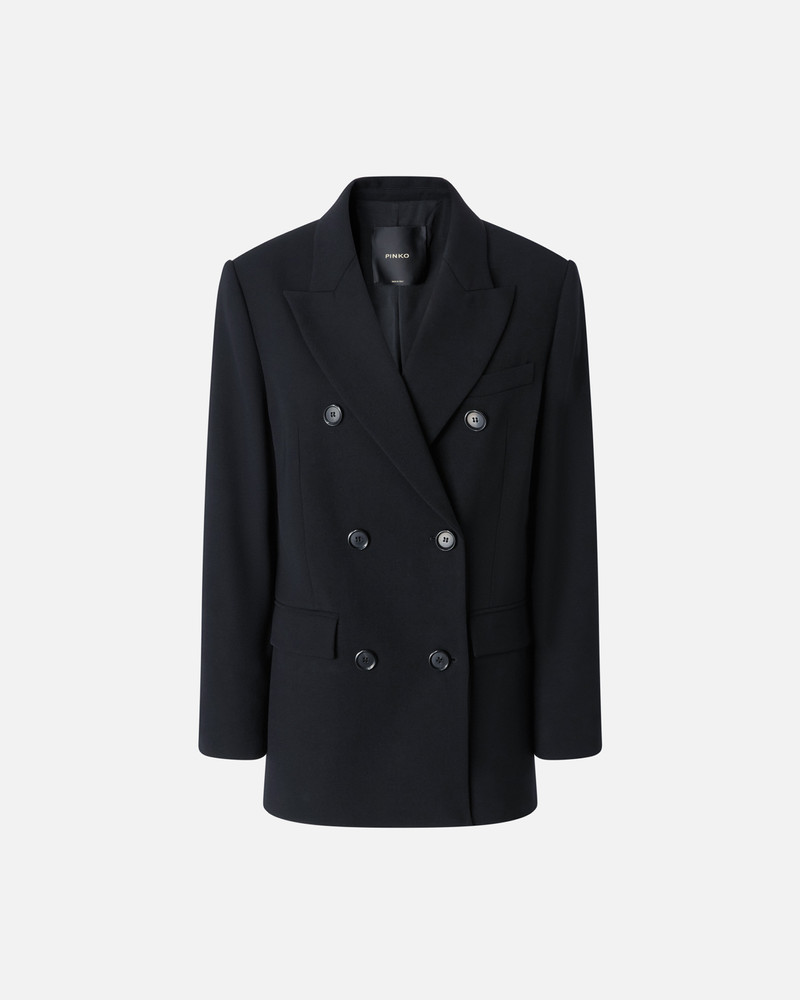 OVERSIZED DOUBLE-BREASTED WOOL-BLEND TWILL BLAZER 1