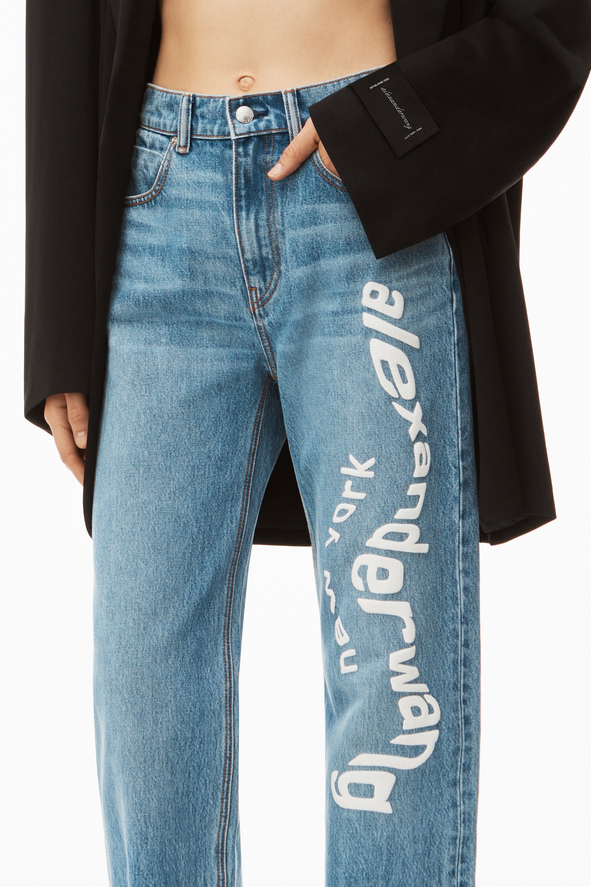 PUFF LOGO EZ - STRAIGHT LEG JEAN IN DENIM - 3