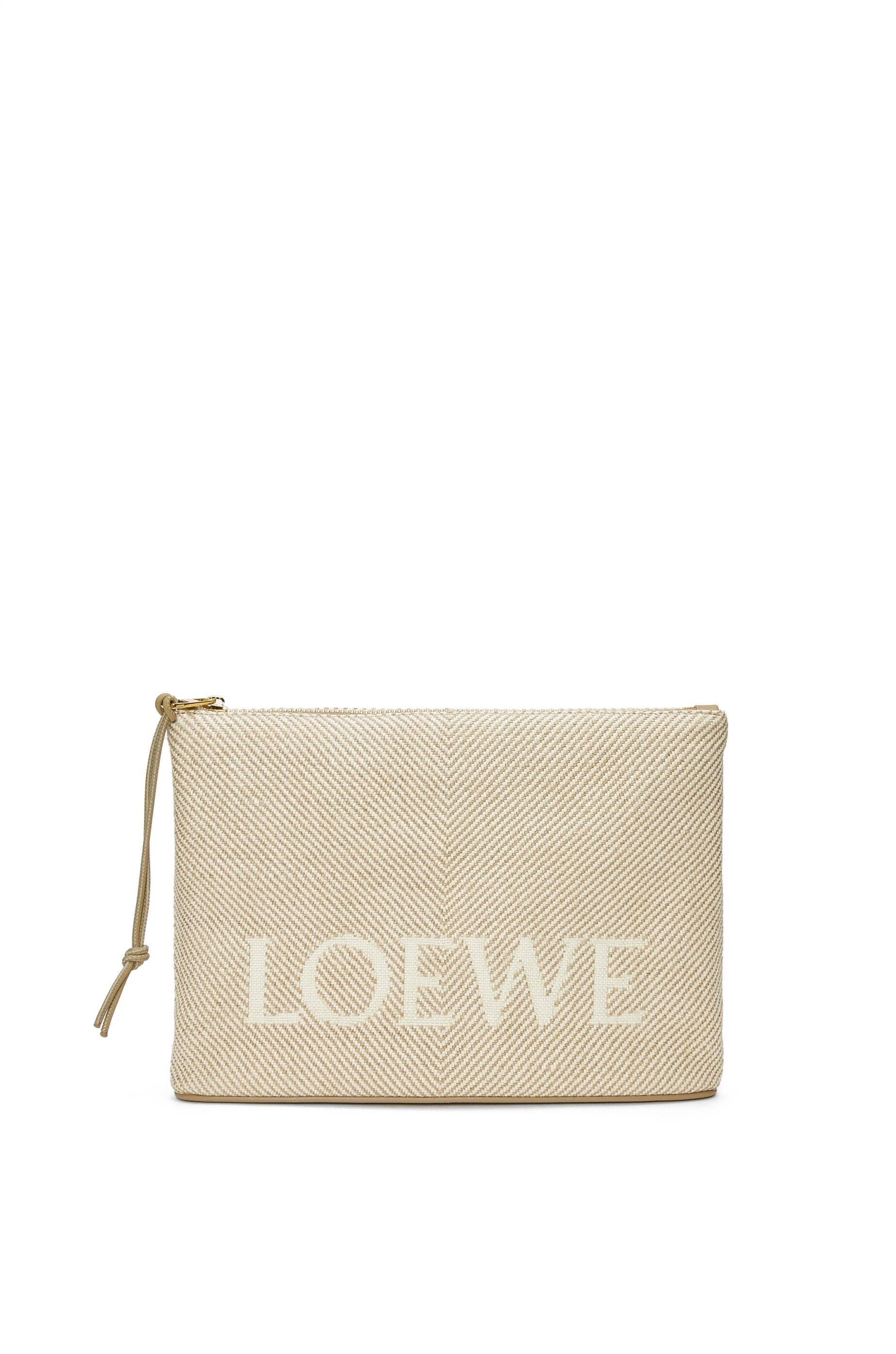 Oblong pouch in LOEWE jacquard and calfskin - 1