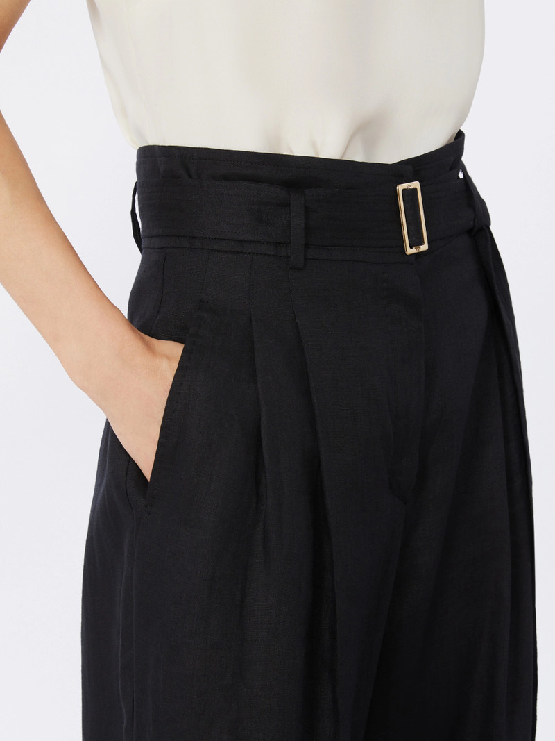 MATERIA Linen canvas trousers - BLACK 5