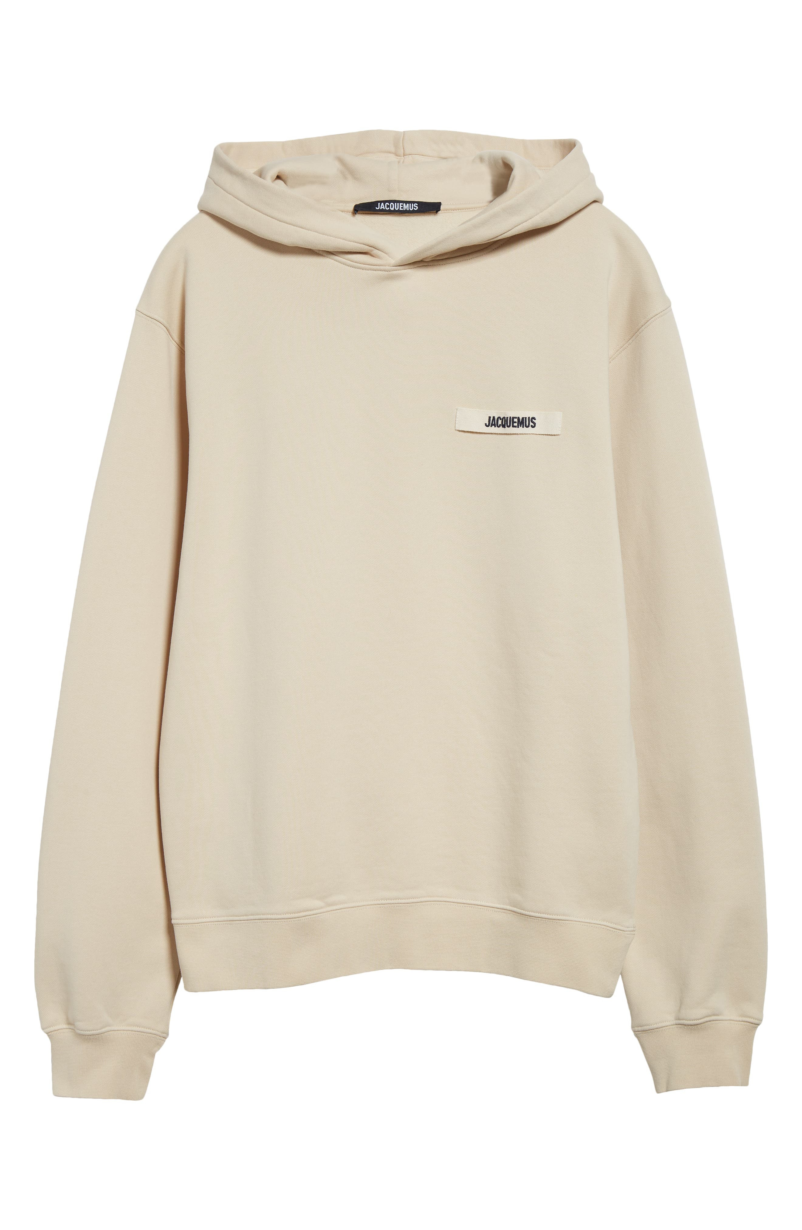 Jacquemus Le Hoodie Gros Grain Cotton Hoodie in Beige 150 at Nordstrom - 6