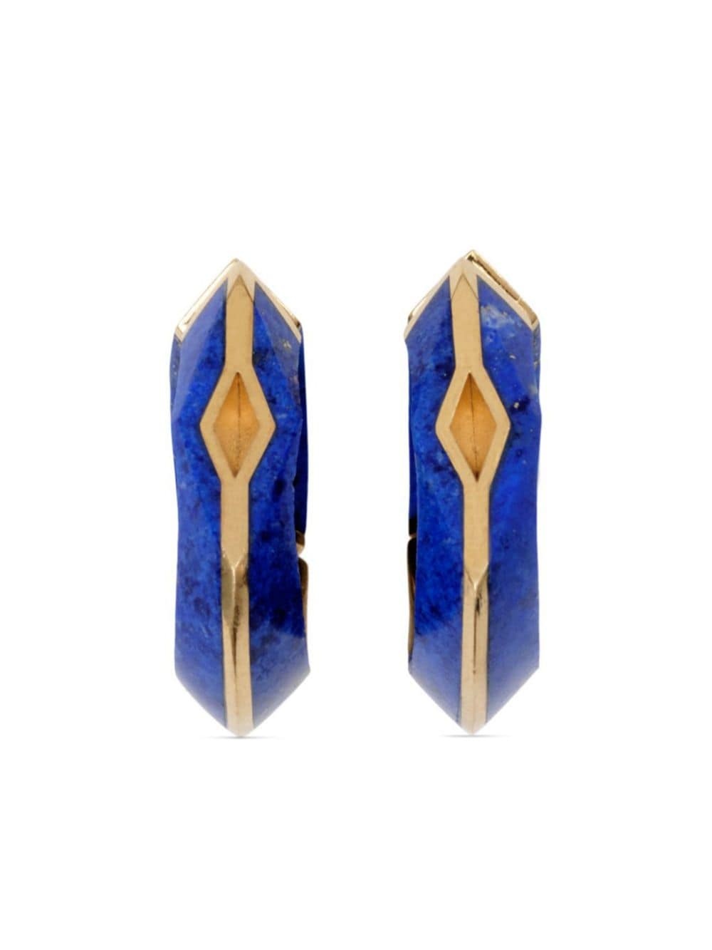 lapis lazuli hoop earrings - 2