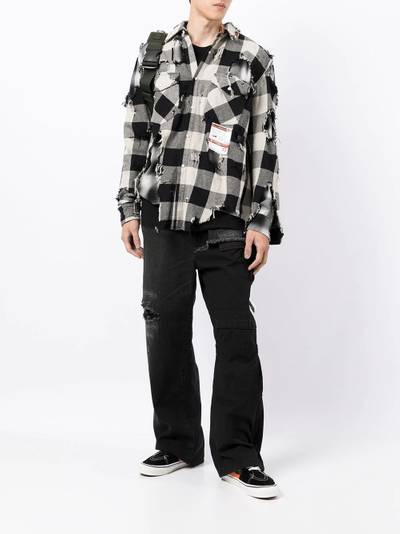 Maison MIHARAYASUHIRO distressed plaid shirt outlook