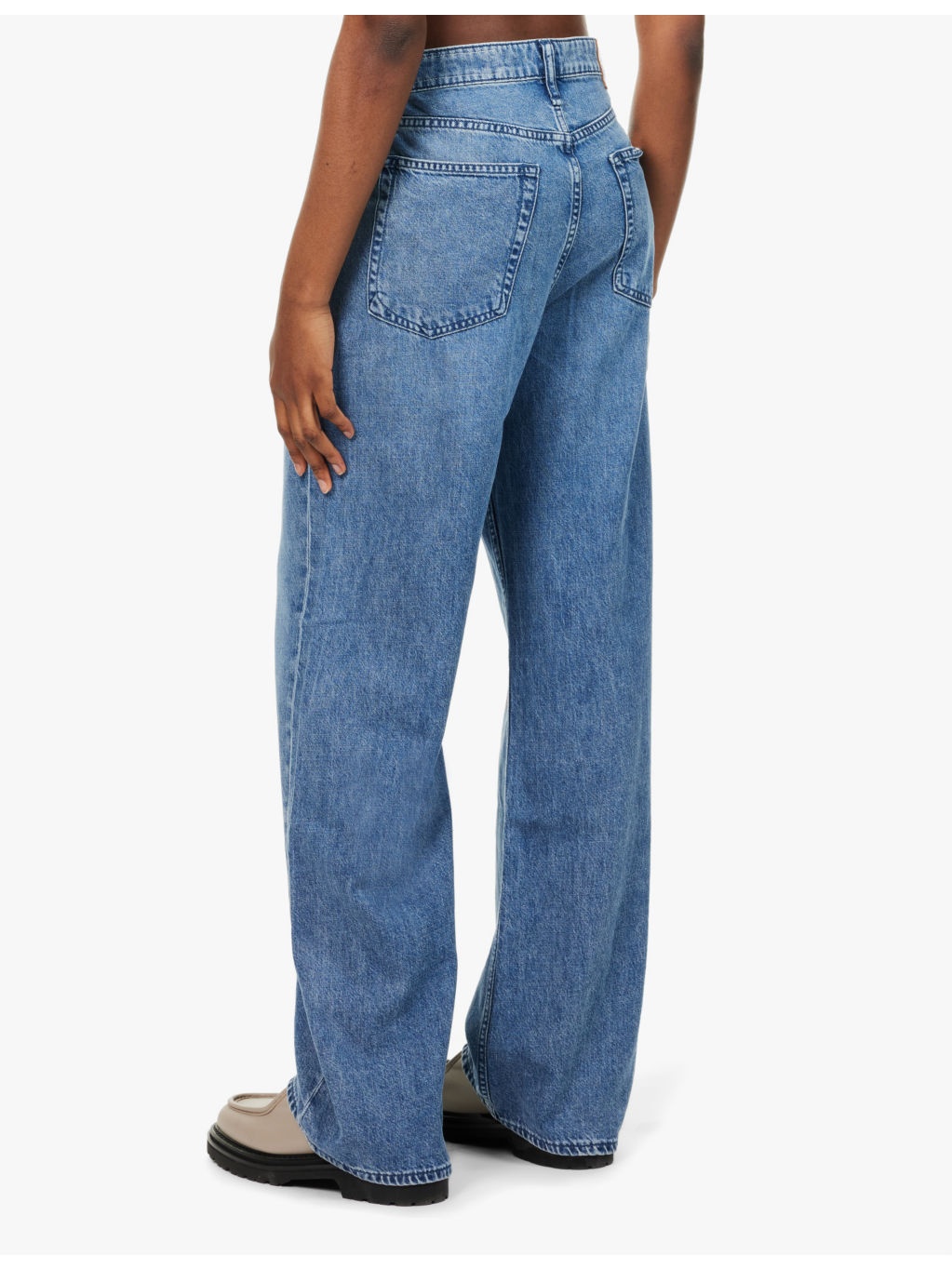 Featherweight Logan wide-leg mid-rise denim-blend jeans - 4
