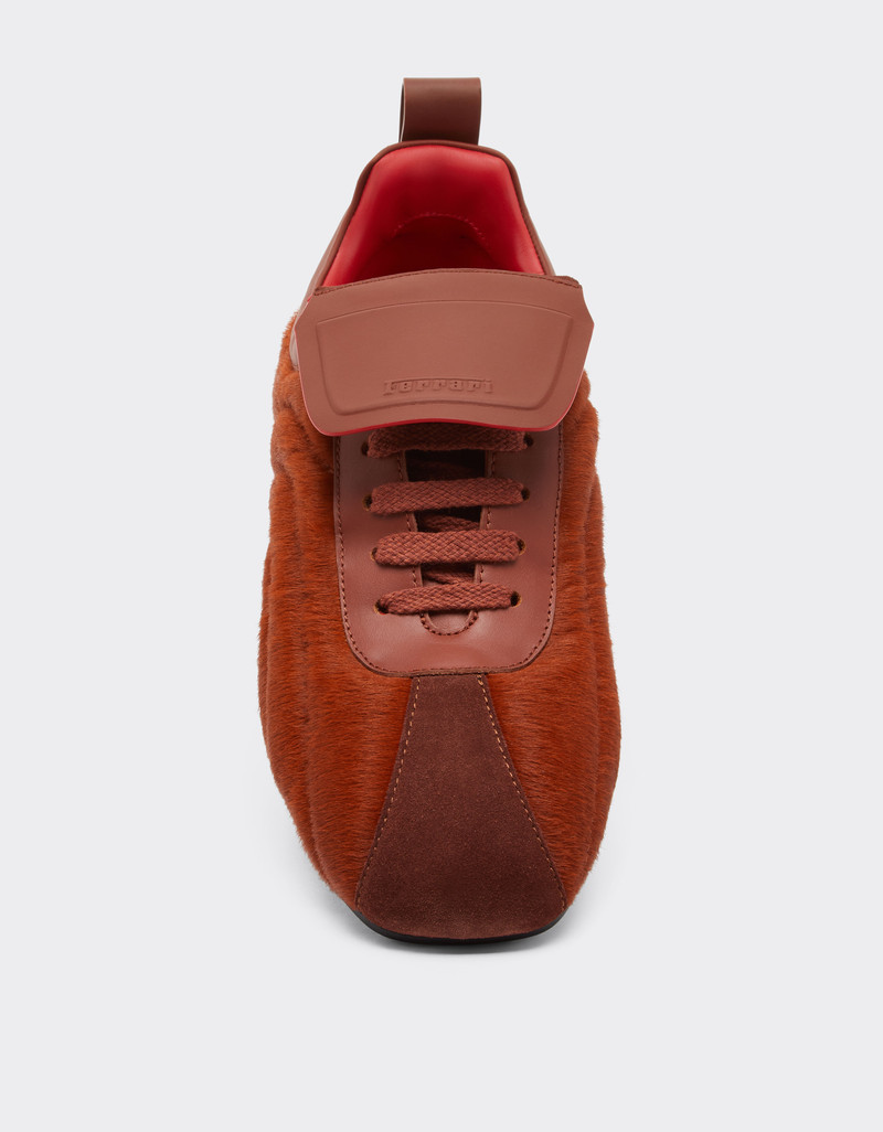 Running trainers in leather, suede and cowhide 4