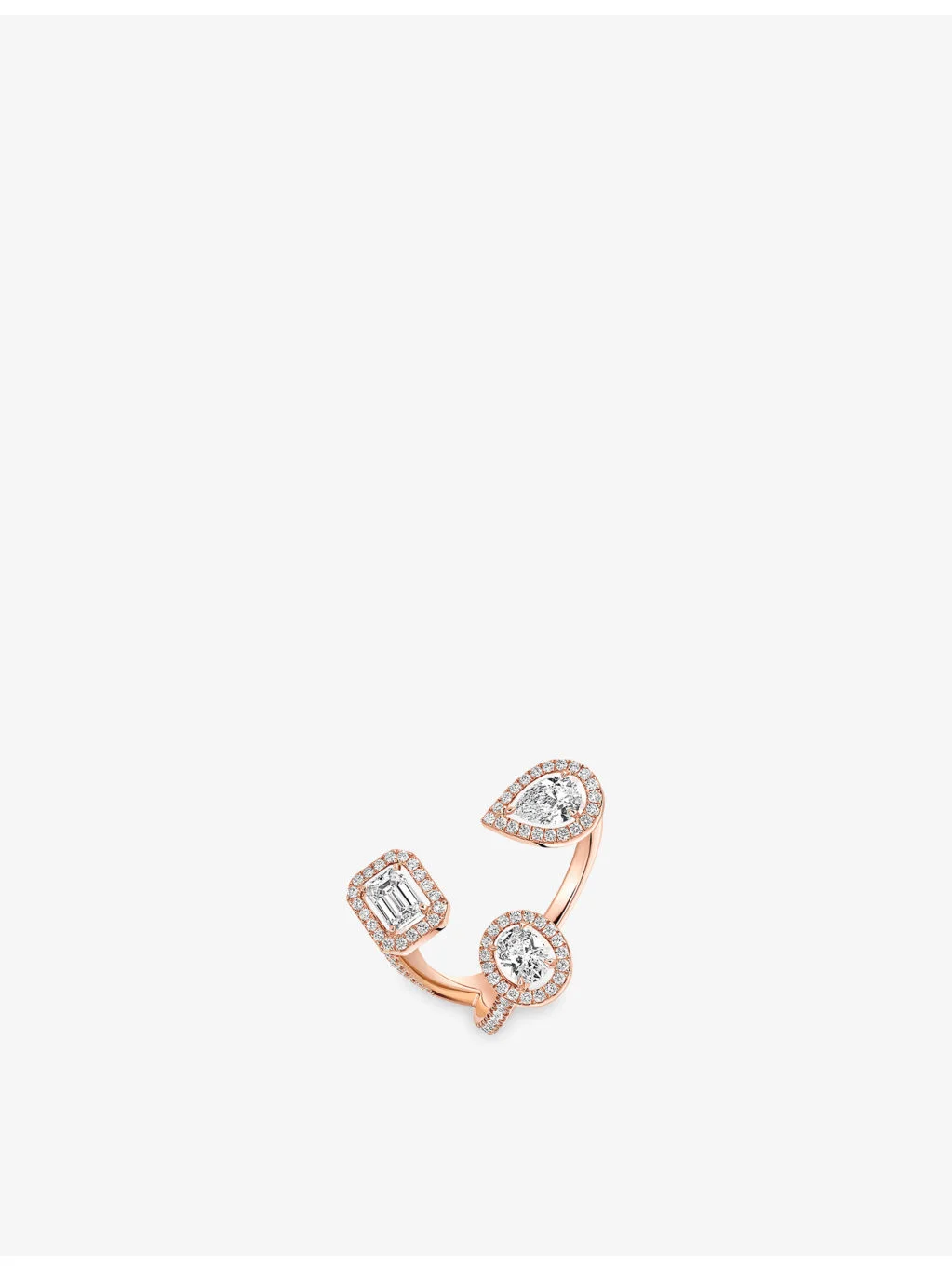 My Twin Trilogy Medium 18ct Gold And 1ct Diamond Ring - 1