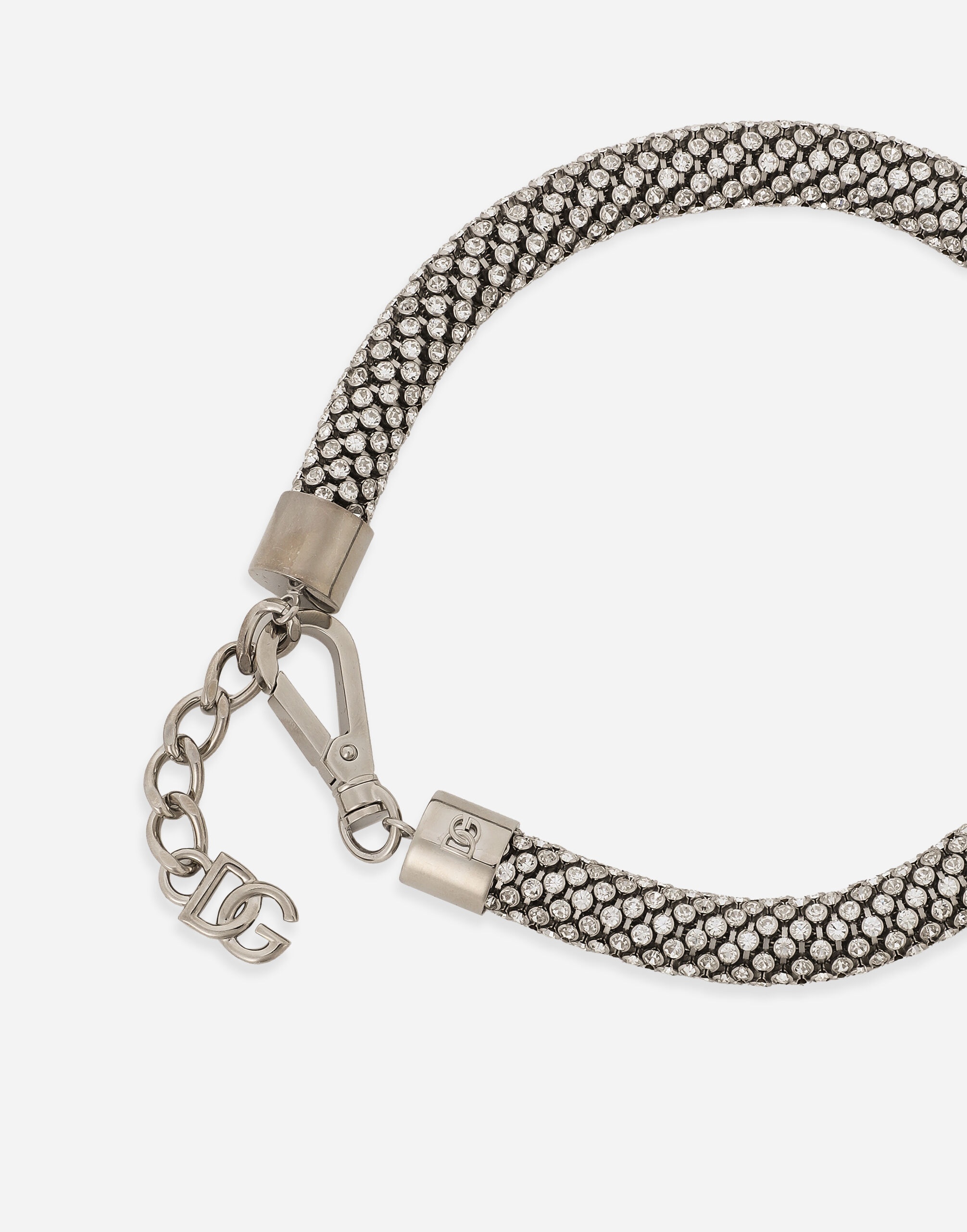 Tubular choker with rhinestones - 3