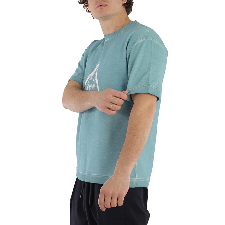 Emporio Armani Blue Graphic Print Jersey Fleece T-shirt - 4
