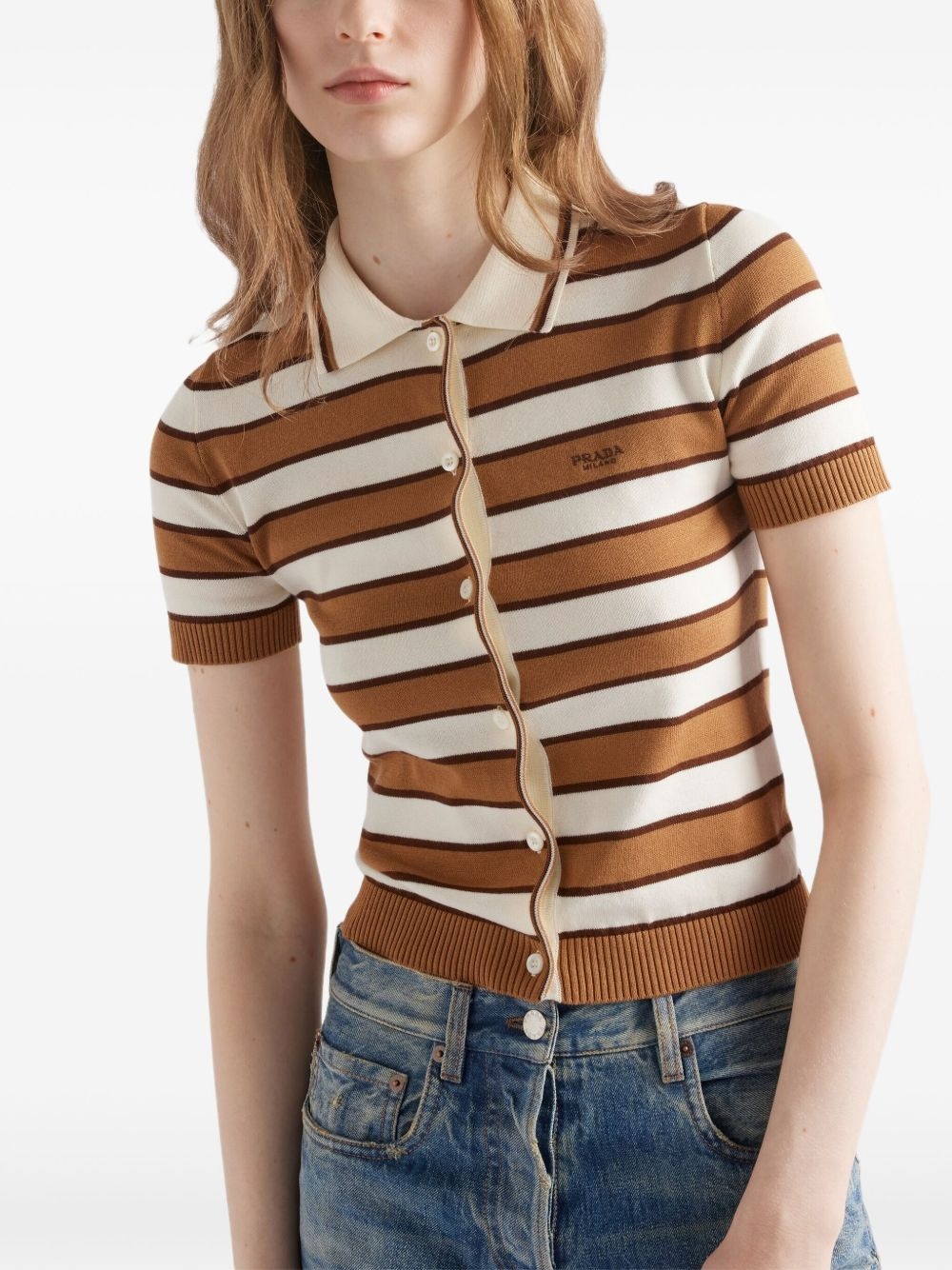 knitted polo top - 4