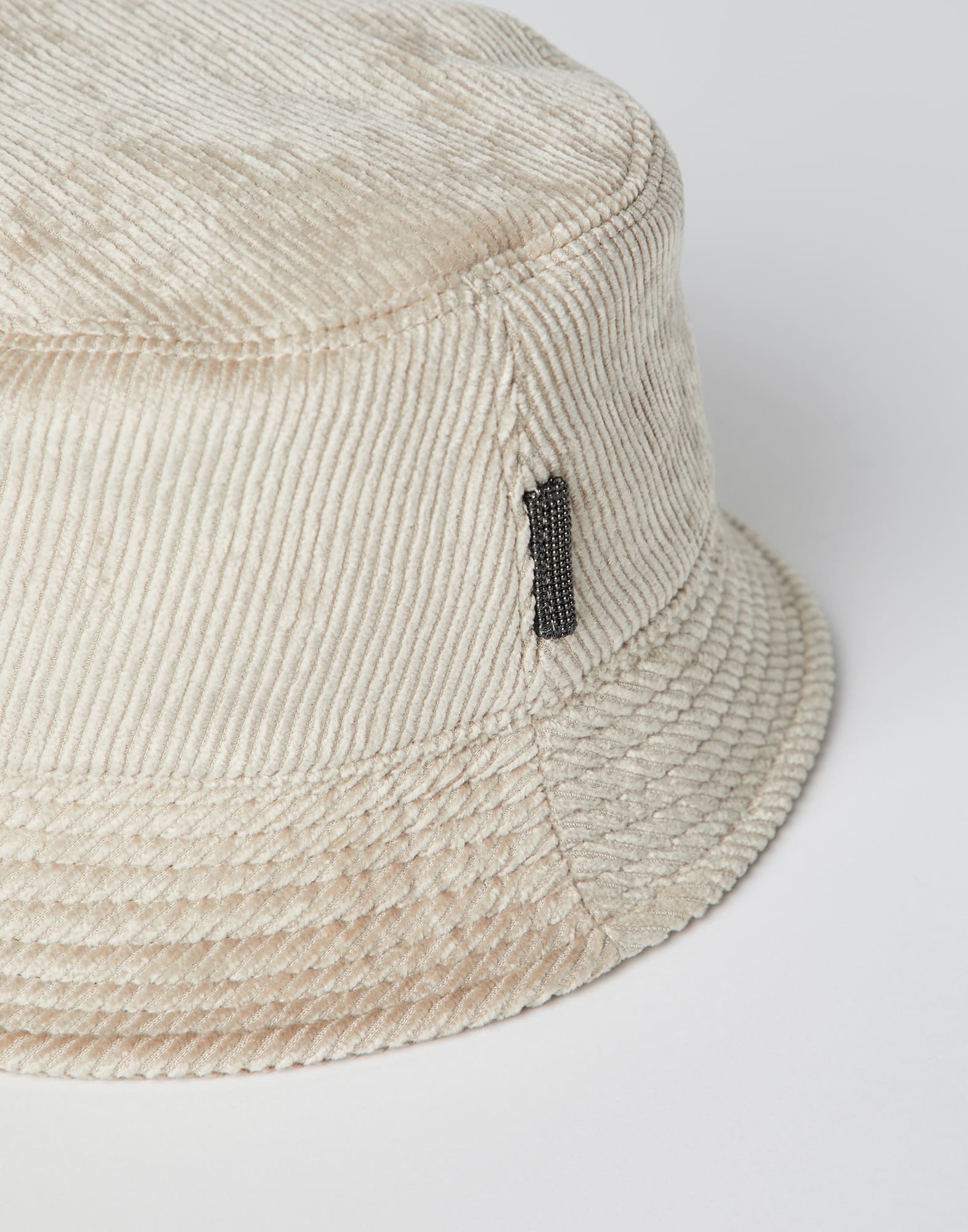 Corduroy bucket hat with shiny band - 2
