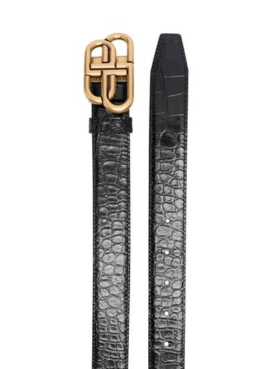 BALENCIAGA Reversible crocodile-embossed leather belt outlook