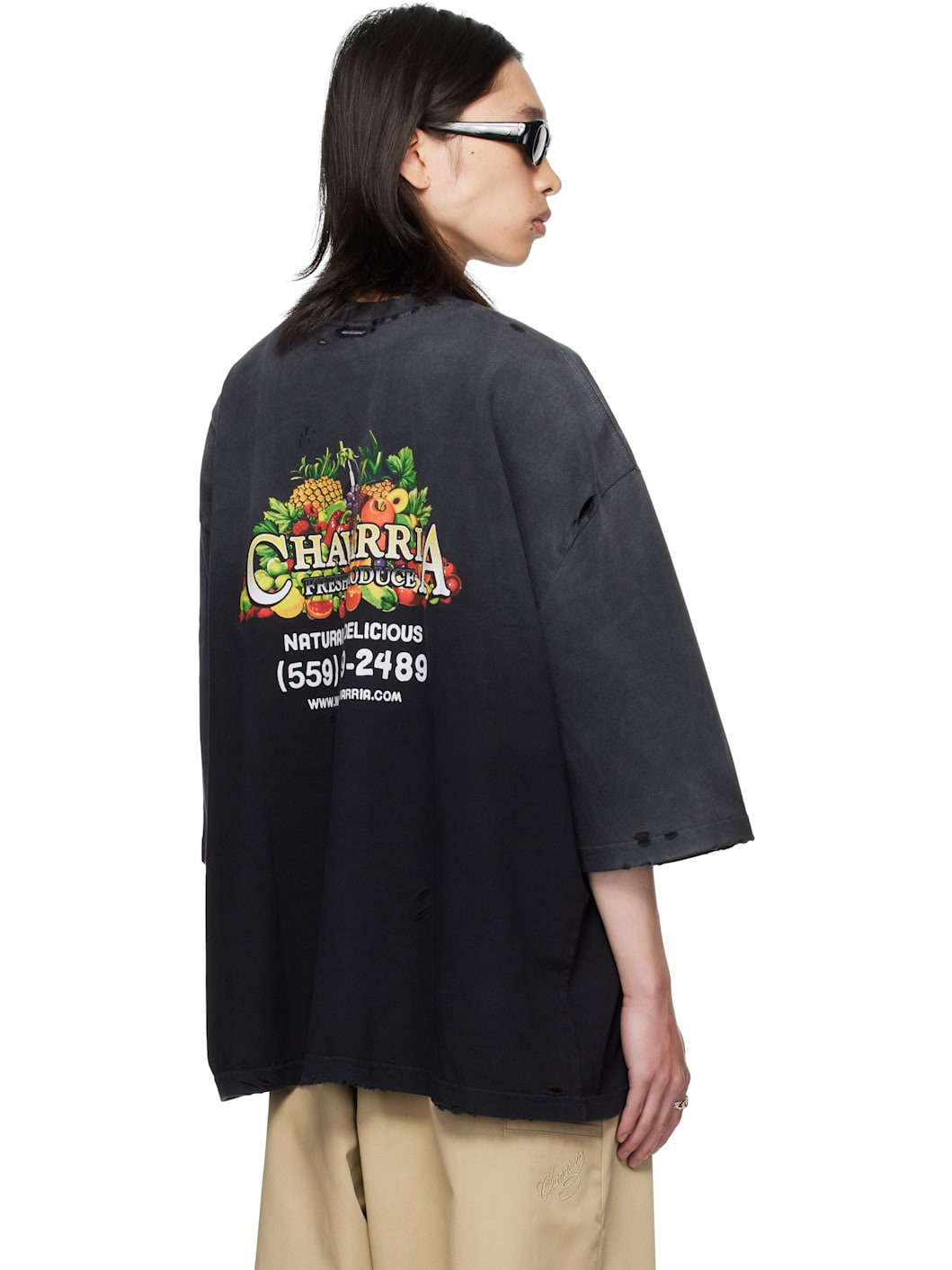 Black 'Fresh Produce' T-shirt - 3