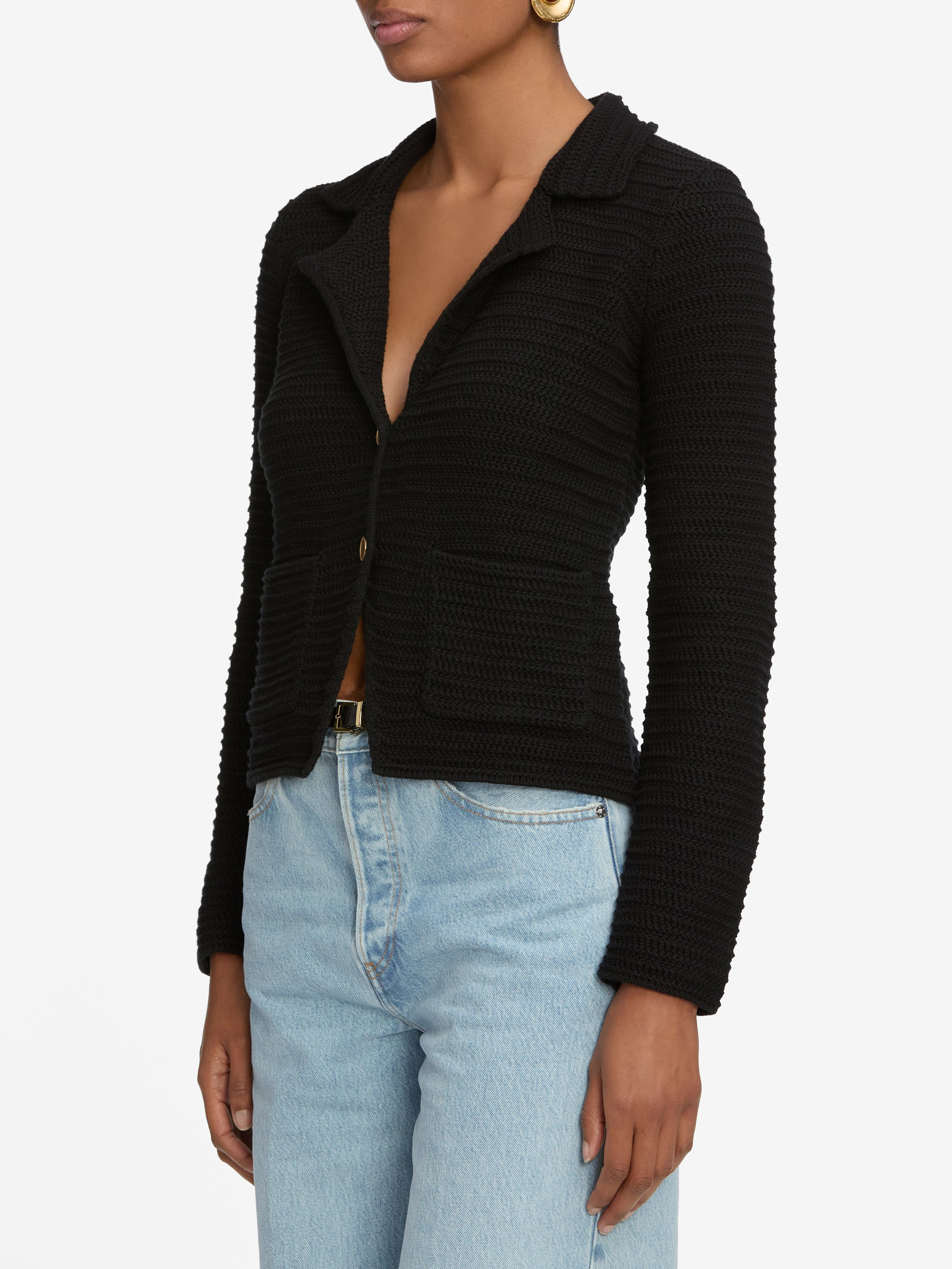 The Crochet Blazer in Black - 5